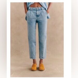 Sezane Light Blue Ankle Jeans Manu Trousers